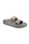 Z185-26 Shiny Print Leather Stoned Double Buckle Anatomical Women's Slippers