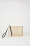 Women's Bellis Glittery Gold Lined Faux Leather Wrist Strap Portfolio Handbag and Clutch Bag - 4