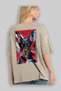 For Dog Lovers 53 Back Dog Print Beige Oversize T-Shirt 100% Cotton Unisex Dog Lover Premium Design - 3