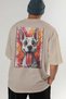 For Dog Lovers 45 Back Dog Print Beige Oversize T-Shirt 100% Cotton Unisex Dog Lover Premium Design - 6
