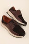 Inside and Outside, Genuine Leather, Daily Comfortable, Lightweight Shoes Cz.110 Brown Suede - 4