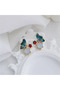 Turquoise Butterfly and Flower Detailed Earrings - 4