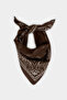 N7447Azbn66 Brown Women's Patterned Cotton Bandana