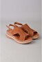 Seç 8059 Genuine Leather Padded Heel Sandals (Heel Height: 4.5cm) Tan Suede - 3