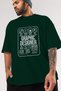 Graphic Designer Oversize Front Printed Green T-Shirt 100% Cotton Streetwear Premium Comfortable Fit - 3