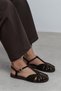 Wood Bitter Brown Suede Leather Embroidery Detail Flat Sole Women's Sandals - 7