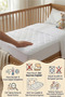 60X120 cm Air-Permeable Quilted Baby Fitted Mattress Protector Mattress Pad