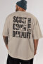 Squat Bench Deadlift Oversize Back Printed Beige T-Shirt 100% Cotton Streetwear Premium Comfortable Fit - 5