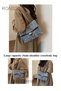 Women Denim Bags Large Capacity Versatile Shoulder and Crossbody Bag with High End Quilted Chain Des - 3