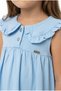 Girl's Regular Fit Baby Collar Buttoned Short Sleeve Dress 25049 - 5