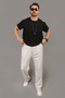 Men's Loose Fit Pique Fabric Wide Leg Sweatpants - 2