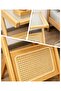 OneDcor A Frame Wooden End Table Fluted Glass Top Rattan Storage - 7