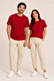 Riva Unisex 100% Cotton Crew Neck Basic T-Shirt - Poppy Red - 5