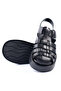 Genuine Leather Black Women's Sandals - Z604 - 5