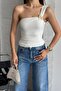 Kg Gold Accessoried Tek Shoulder Bluz - 4