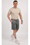 Men's Pique Fabric Double-Legged Relaxed Fit Summer Shorts - Smoked