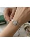 💎   Premium Silver Color Shiny Stone 316L Steel Letter R Bracelet (23cm Length)