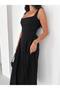 Lace Textured Square Neck Midi Dress Elegant Women's Summer Dress - 3