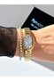 Steel Strap Oval Case 2 Year Warranty 3 Atm Waterproof Women's Wristwatch + Bracelet Gift - 3