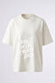 Crazy Idea Design Back Printed Cotton White Oversize T-Shirt