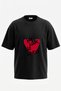 You Look Lovely Design Back Printed Cotton Black Oversize T-Shirt