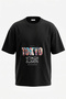 Japan Tokyo Design Back Printed Cotton Black Oversize T-Shirt