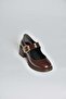 T820236060 Brown Rustic Thick Heeled Women's Shoes - 6