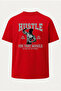Oversize Hustle Fitness Printed Gym T-Shirt