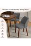 - Set of 2 Linen Dining Chairs Upholstered in Fabric with Wooden Legs, Wing Back, Wooden Kitchen Chairs with Thick Cushions, Leveling Feet for Dining Room, Living Room - 5