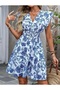 Wrinkle-Free Atlas Fabric Women's Short Summer Dress - 2