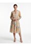 Dosso Dossi̇ Floral High Collar Tie Detailed Lined Chiffon Dress 5025 - 3