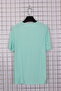 Women's Plus Size Lycra Crew Neck Fish Back Pattern Short Sleeve Mom T-Shirt Combed Cotton Blouse - 3