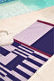 Geometric Striped Beach Towel - Minimalist Purple Pink Pool Sea Bath Quick Dry Beach Cover-Up - 6