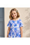 Round Neck Short Sleeves Knee Length A-line Dress with Floral Print - 5