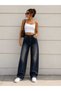 Women's Lycra Brown Tint Palazzo Jean Trousers High Waist Wide Leg Loose Leg Denim
