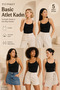 Women's 95% Natural Bamboo Flexible 5-Piece Basic Undershirt with Rope Straps - Soft Textured & Sweat-Absorbent Fabric
