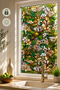 Patterned Stained Glass Look Static Glass Film 60X100 cm – Non-Adhesive Decorative Window Film - 4