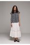 Fashion Fit Round Neck Metered Printed Women's Navy Blue Short Sleeve Shirt - 3