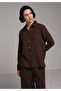 Regular Fit Shirt Neck Plain Women's Brown Short Sleeve Shirt