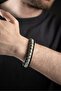 Chrome Plated 8 mm Ceyd Natural Stone Men's Leather Bracelet - 5