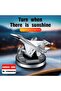 Luxury Metal Fighter Aircraft Solar Rotating Display Model, Elegant Airplane Desk Ornament with Smooth Continuous Motion - 3