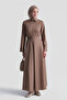 Belted Pleated Dress Cinnamon - 3