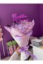 11-Piece Lilac White Satin Rose Bouquet with Ribbon, Non-Fading Flower, Gift Bouquet for Lover & Mother - 6