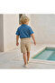 Knee Length Buttoned Waist Shorts with Pockets - 3