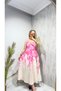 [Your Brand Name] Women's Floral Patterned Rope Strap Midi Length Summer Dress - 2