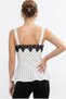 Women's White Black Lace Detailed Strappy Polka Dot Peplum Blouse 5557 60286338 - 5
