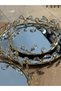 Set of 3 Mirrored Decorative Trays Gold Metal Presentation Tray with Crystal Stone Detail - 8