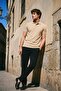 Men's Summer Cotton Cream Polo Collar T-Shirt - 2