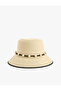 Bucket Straw Hat with Bead Detail