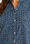 Organic Cotton Navy Blue Geometric Patterned Women's Shorts Pajama Set with Yellow Piping - 3